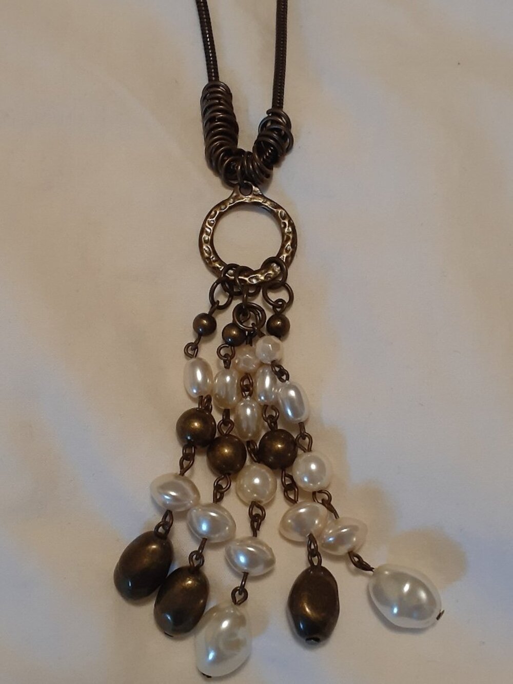 Chico's Long Artisan Style Dangle Necklace